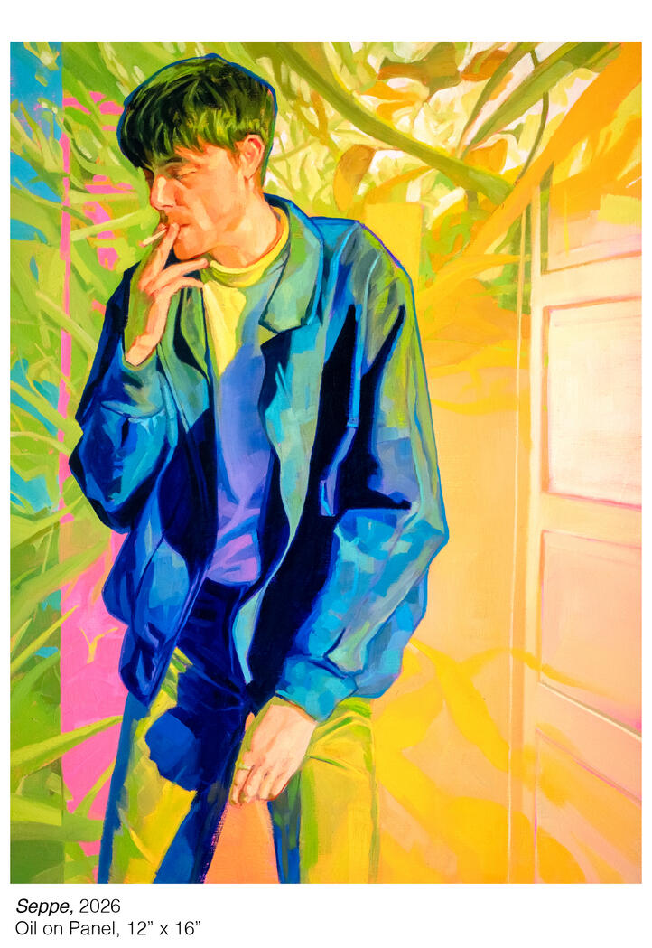 Brightly Colored Figure Smoking Brightly Colored Figure Smoking